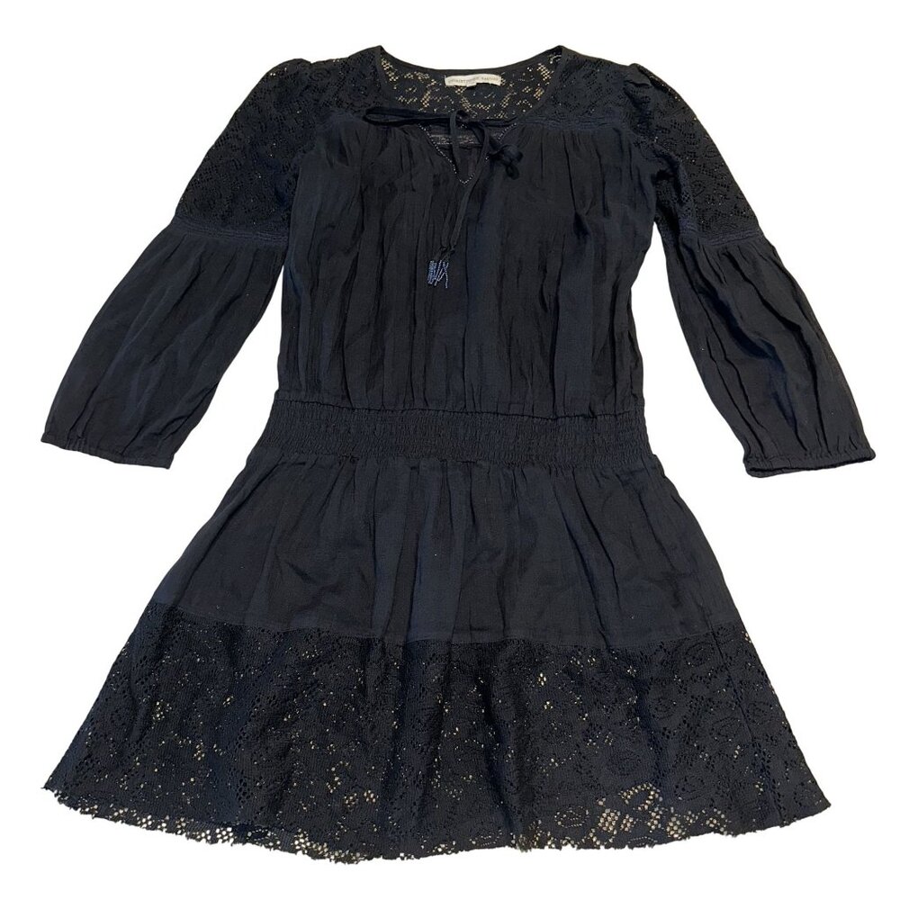 Christophe Sauvat Lennox Black Long Sleeve Tunic Mini Dress Women's Small S